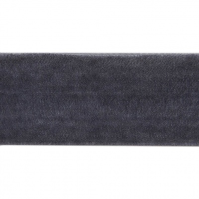 Лента бархатная нейлон, шир.25 мм, (упак. 45,7м), цв.189-т.серый - купить в Сызрани. Цена: 981.09 руб.