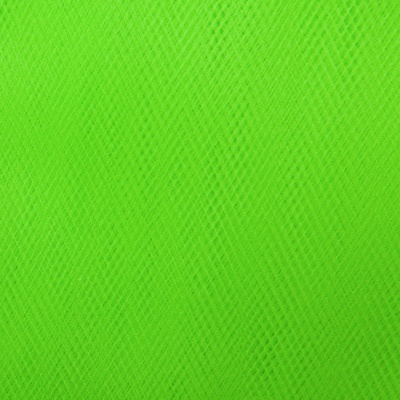 Фатин матовый 16-142, 12 гр/м2, шир.300см, цвет неон.зелёный - купить в Сызрани. Цена 100.92 руб.
