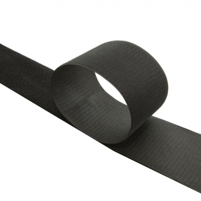 Липучка с покрытием ПВХ, шир. 100 мм (упак. 25 м), цвет чёрный - купить в Сызрани. Цена: 72.33 руб.