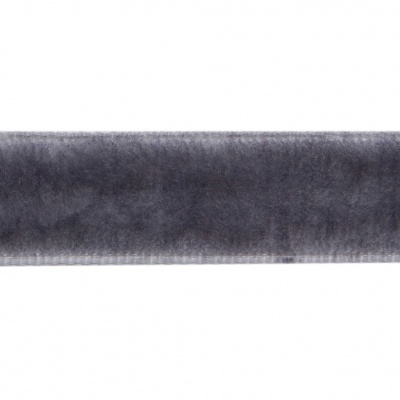 Лента бархатная нейлон, шир.12 мм, (упак. 45,7м), цв.189-т.серый - купить в Сызрани. Цена: 457.61 руб.