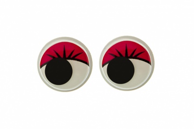 Глазки для игрушек, круглые, с бегающими зрачками, 12 мм/упак.50+/-2 шт, цв. -красный - купить в Сызрани. Цена: 95.04 руб.