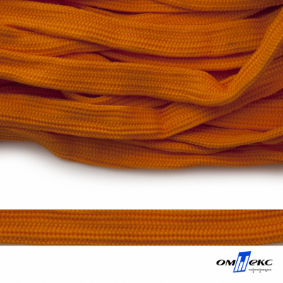 Шнур плетеный (плоский) d-12 мм, (уп.90+/-1м), 100% полиэстер, цв.267 - оранжевый - купить в Сызрани. Цена: 8.62 руб.