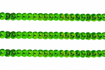 Пайетки "ОмТекс" на нитях, CREAM, 6 мм С / упак.73+/-1м, цв. 94 - зеленый - купить в Сызрани. Цена: 297.48 руб.