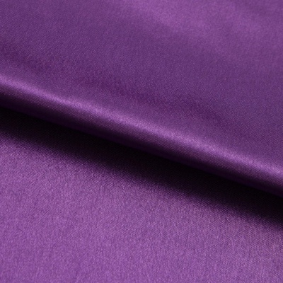 Поли креп-сатин 19-3536, 125 (+/-5) гр/м2, шир.150см, цвет фиолетовый - купить в Сызрани. Цена 155.57 руб.