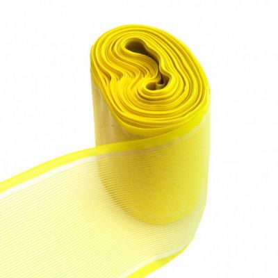 Лента капроновая, шир. 80 мм/уп. 25 м, цвет жёлтый - купить в Сызрани. Цена: 19.77 руб.