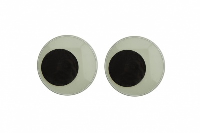 Глазки для игрушек, круглые, с бегающими зрачками, 40 мм/упак.20+/-2 шт, цв. -черно-белые - купить в Сызрани. Цена: 158.73 руб.