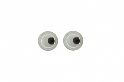 Глазки для игрушек, круглые, с бегающими зрачками, 3 мм/упак.100+/-5 шт, цв. -черно-белые - купить в Сызрани. Цена: 25.40 руб.