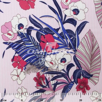 Плательная ткань "Фламенко" 18.1, 80 гр/м2, шир.150 см, принт растительный - купить в Сызрани. Цена 239.03 руб.