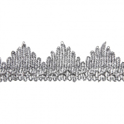 Тесьма металлизированная 0384-0240, шир. 40 мм/уп. 25+/-1 м, цвет серебро - купить в Сызрани. Цена: 490.74 руб.