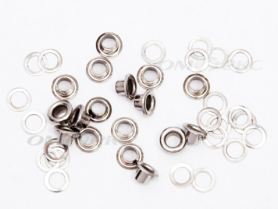 Люверсы металлические, блочка/кольцо, №3 (5 мм) упак.1000 шт- цв.никель - купить в Сызрани. Цена: 215.60 руб.