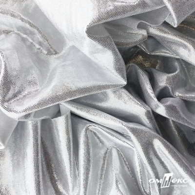 Трикотажное полотно голограмма, шир.140 см, #602 -белый/серебро - купить в Сызрани. Цена 385.88 руб.