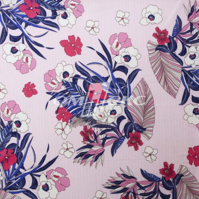 Плательная ткань "Фламенко" 18.1, 80 гр/м2, шир.150 см, принт растительный - купить в Сызрани. Цена 239.03 руб.