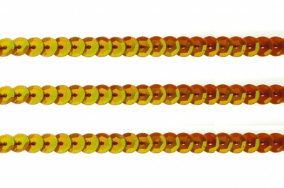 Пайетки "ОмТекс" на нитях, CREAM, 6 мм С / упак.73+/-1м, цв. 88 - оранжевый - купить в Сызрани. Цена: 300.55 руб.