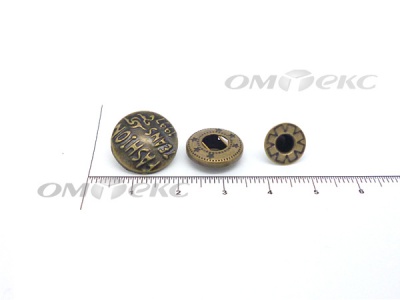 Кнопки металл 15 мм альфа антик с рис.№3  - купить в Сызрани. Цена: 2.90 руб.