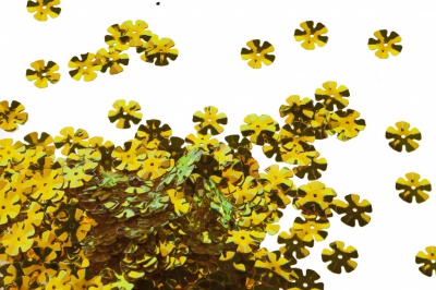 Пайетки "ОмТекс" россыпью,DOUBLE SIDED GOLD,цветок 14 мм/упак.50 гр, цв. 0460-золото - купить в Сызрани. Цена: 80.93 руб.