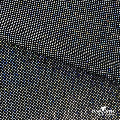 Трикотажное полотно голограмма, шир.140 см, #601-хамелеон чёрный - купить в Сызрани. Цена 452.76 руб.