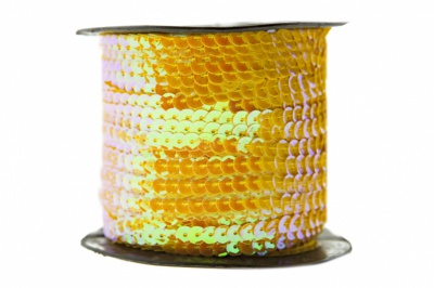 Пайетки "ОмТекс" на нитях, CREAM, 6 мм С / упак.73+/-1м, цв. 92 - золото - купить в Сызрани. Цена: 484.77 руб.