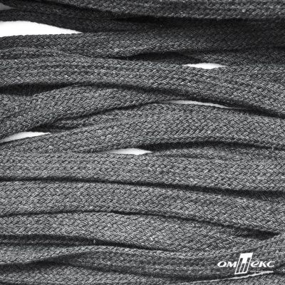 Шнур плетеный d-8 мм плоский, 70% хлопок 30% полиэстер, уп.85+/-1 м, цв.1027-серый - купить в Сызрани. Цена: 735 руб.