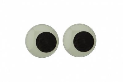 Глазки для игрушек, круглые, с бегающими зрачками, 24 мм/упак.50+/-2 шт, цв. -черно-белые - купить в Сызрани. Цена: 60.32 руб.
