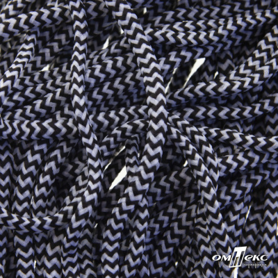 Шнурки #107-16, круглые 130 см, двухцветные цв.серый/чёрный - купить в Сызрани. Цена: 31.89 руб.