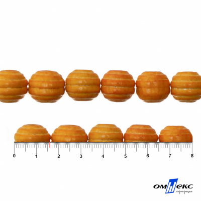 0309-Бусины деревянные "ОмТекс", 16 мм, упак.50+/-3шт, цв.003-оранжевый - купить в Сызрани. Цена: 62.22 руб.