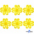 Кружево гипюр "Ромашка" 0575-1169, шир. 25 мм/уп.13,7 м, цвет 8208-жёлтый - купить в Сызрани. Цена: 289.76 руб.
