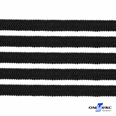 Лента эластичная вязанная (резинка) 4 мм (200+/-1 м) 400 гр/м2 черная бобина "ОМТЕКС" - купить в Сызрани. Цена: 1.78 руб.
