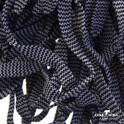 Шнурки #107-07, плоские 130 см, двухцветные цв.серый/чёрный - купить в Сызрани. Цена: 23.03 руб.