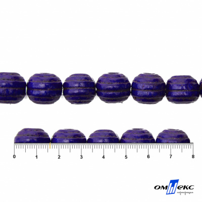 0309-Бусины деревянные "ОмТекс", 16 мм, упак.50+/-3шт, цв.018-фиолет - купить в Сызрани. Цена: 62.22 руб.
