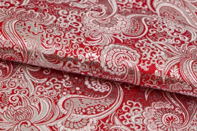 Ткань костюмная жаккард, 135 гр/м2, шир.150см, цвет красный№3 - купить в Сызрани. Цена 441.94 руб.