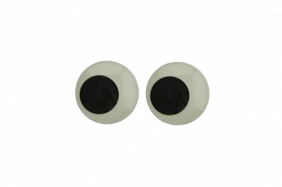 Глазки для игрушек, круглые, с бегающими зрачками, 12 мм/упак.50+/-2 шт, цв. -черно-белые - купить в Сызрани. Цена: 38.32 руб.