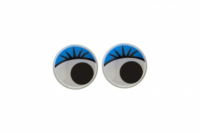 Глазки для игрушек, круглые, с бегающими зрачками, 8 мм/упак.50+/-2 шт, цв. -синий - купить в Сызрани. Цена: 59.05 руб.
