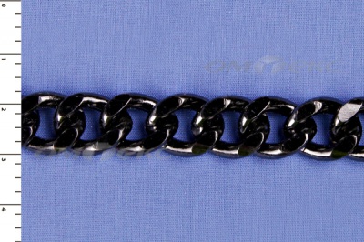 Цепь металл декоративная №9 (13,5*16,5) черная (10+/-1 м)  - купить в Сызрани. Цена: 808.92 руб.