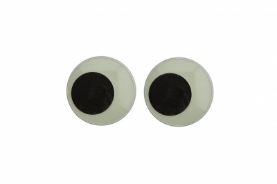 Глазки для игрушек, круглые, с бегающими зрачками, 18 мм/упак.50+/-2 шт, цв. -черно-белые - купить в Сызрани. Цена: 41.81 руб.