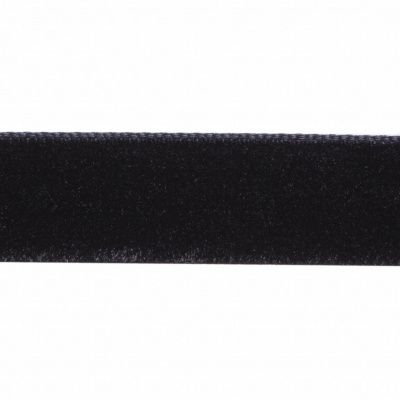Лента бархатная нейлон, шир.12 мм, (упак. 45,7м), цв.03-черный - купить в Сызрани. Цена: 448.27 руб.