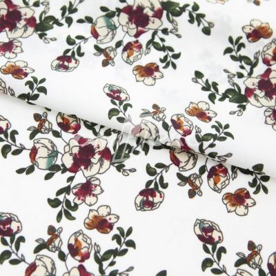 Плательная ткань "Фламенко" 23.1, 80 гр/м2, шир.150 см, принт растительный - купить в Сызрани. Цена 264.56 руб.