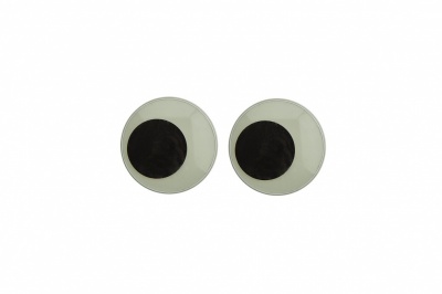 Глазки для игрушек, круглые, с ресничками, 10 мм/упак.50+/-2 шт, цв. -черно-белые - купить в Сызрани. Цена: 21.24 руб.