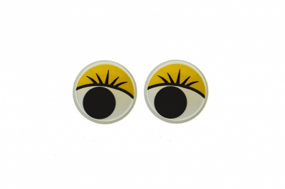 Глазки для игрушек, круглые, с бегающими зрачками, 8 мм/упак.50+/-2 шт, цв. -желтый - купить в Сызрани. Цена: 59.05 руб.