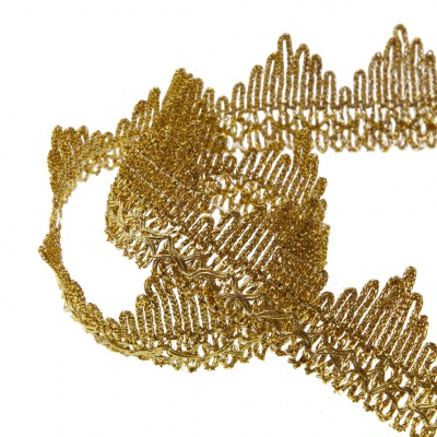 Тесьма металлизированная 0384-0240, шир. 40 мм/уп. 25+/-1 м, цвет золото - купить в Сызрани. Цена: 490.74 руб.