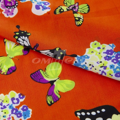 Плательная ткань "Софи" 7.1, 75 гр/м2, шир.150 см, принт бабочки - купить в Сызрани. Цена 241.49 руб.