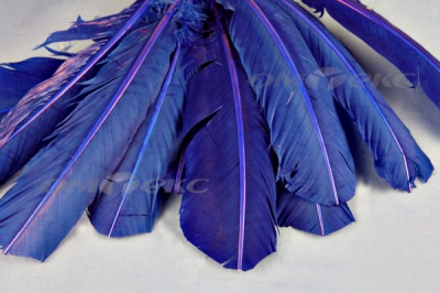 Декоративный Пучок из перьев, перо 23см/синий - купить в Сызрани. Цена: 12.34 руб.
