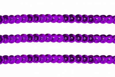 Пайетки "ОмТекс" на нитях, SILVER-BASE, 6 мм С / упак.73+/-1м, цв. 12 - фиолет - купить в Сызрани. Цена: 300.55 руб.